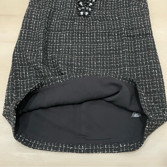 NWT Maeve V-Neck Tweed Mini Dress Women's Medium Black Silver - Picture 10 of 16